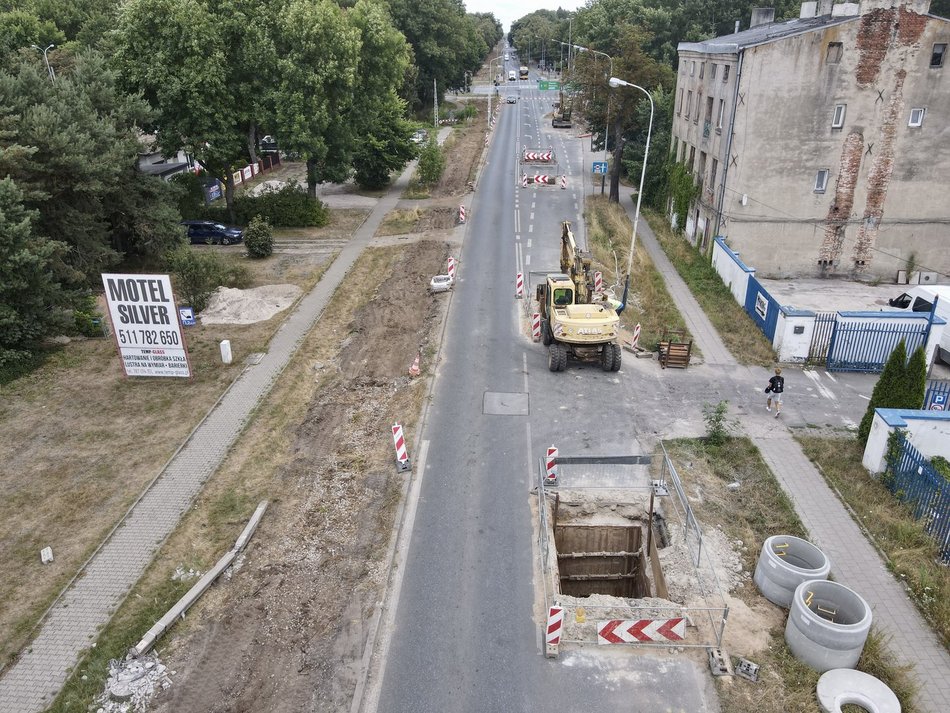 remont ulicy z lotu ptaka