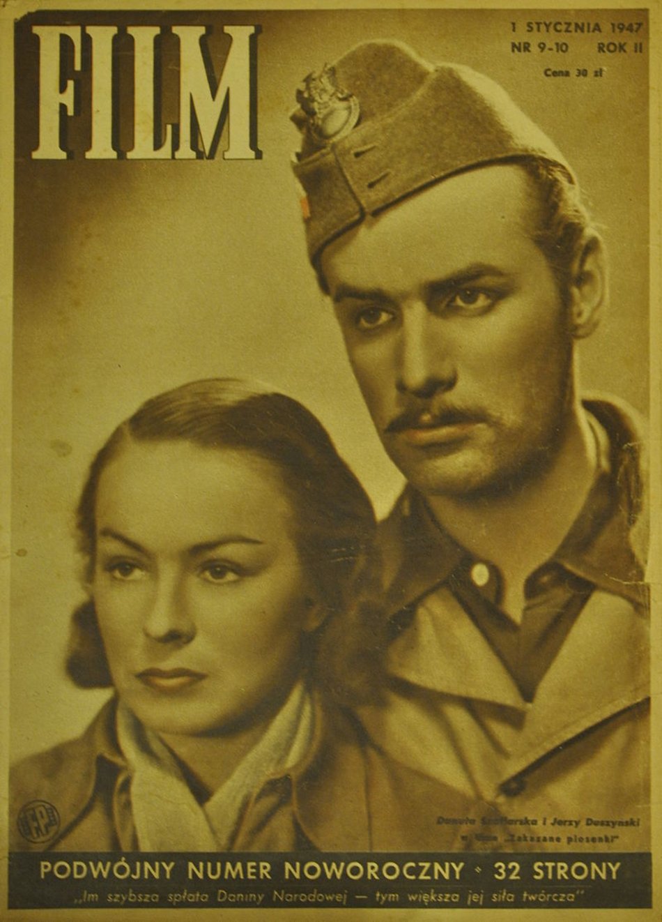 Okładki tygodnika „Film” z pierwszych powojennych produkcji, zrealizowanych w Łodzi: „Zakazane piosenki” i „Przygoda na Mariensztacie”.