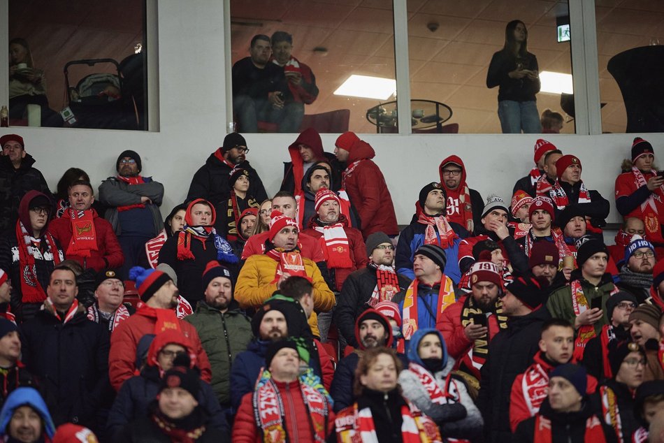 Kibice na meczu Widzewa Łódź - Pogoń Szczecin