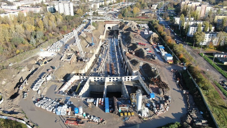 Tunel średnicowy pod Łodzią. Widok na budowę przystanku Łódź Koziny, fot. PLK SA