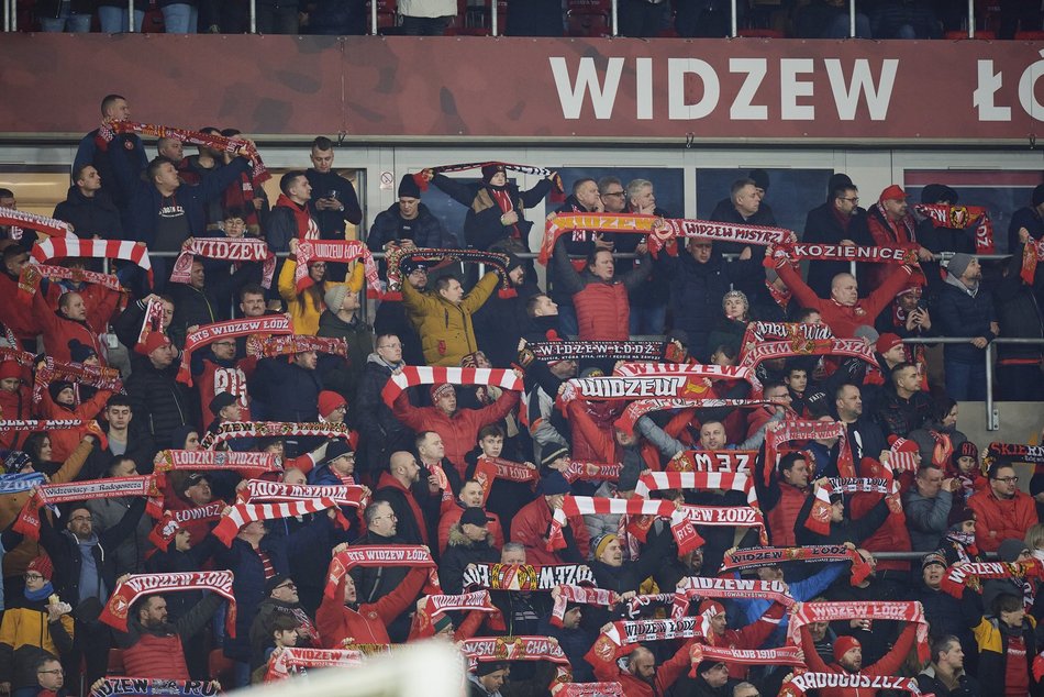 Mecz Widzew Łódź–Śląsk Wrocław, kibice na trybunach, zdjęcia