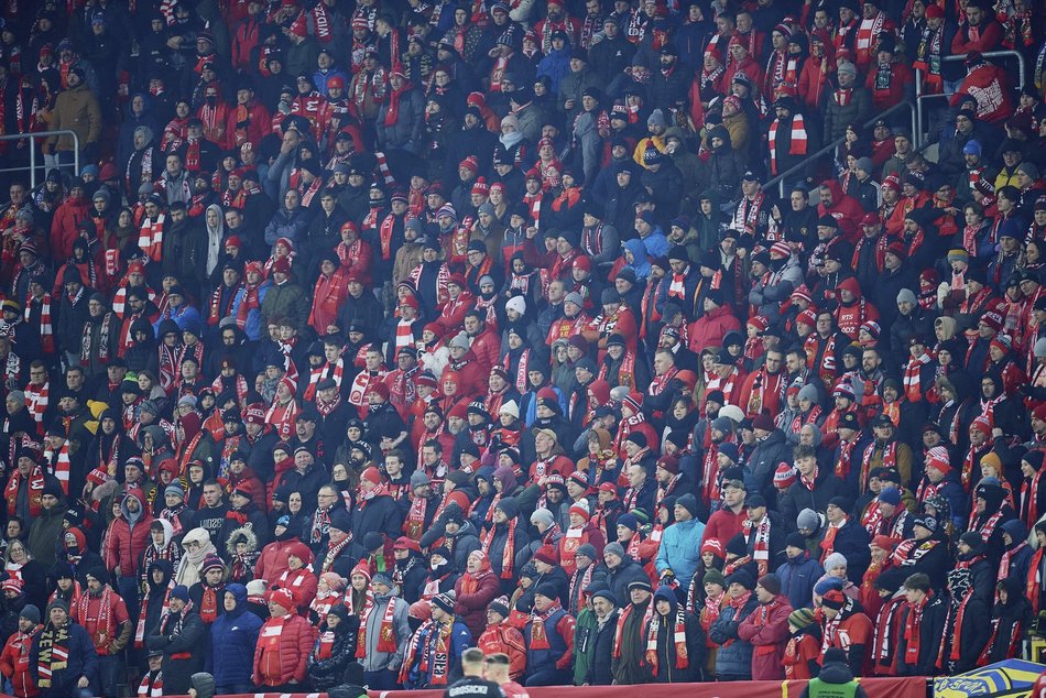 Kibice na meczu Widzewa Łódź - Pogoń Szczecin