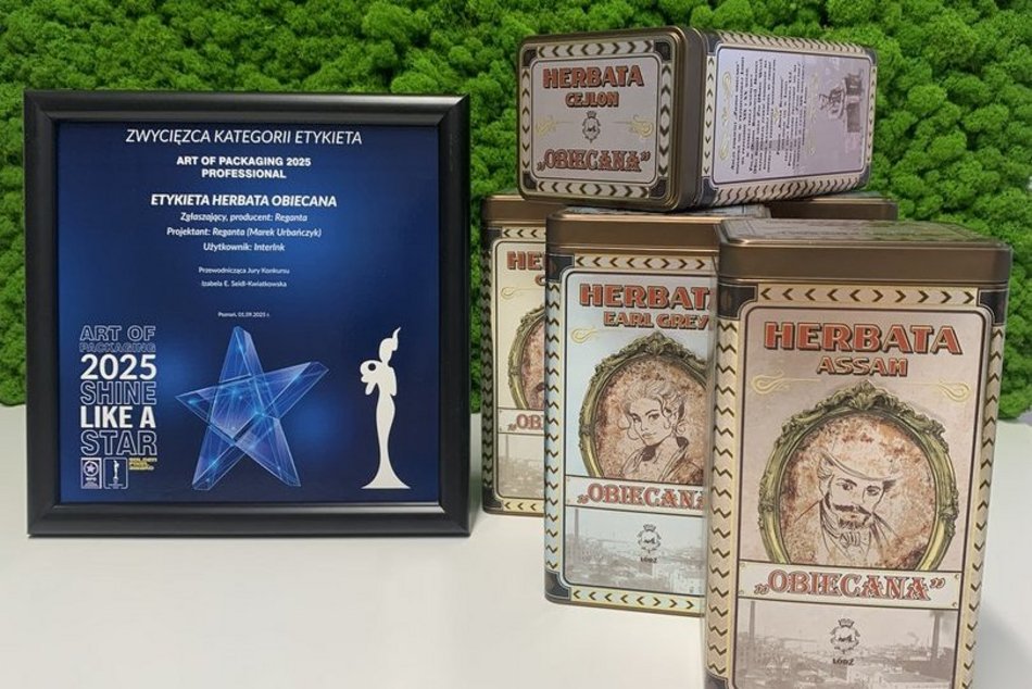 „Oscar opakowań” dla drukarni Reganta z Łodzi. Za etykiety Herbaty Obiecanej!