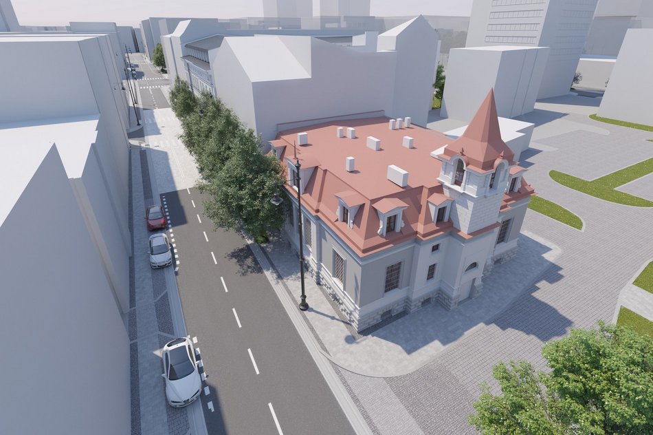 Remont willi Fränkela przy Sienkiewicza. Wokół budynku stanęły rusztowania