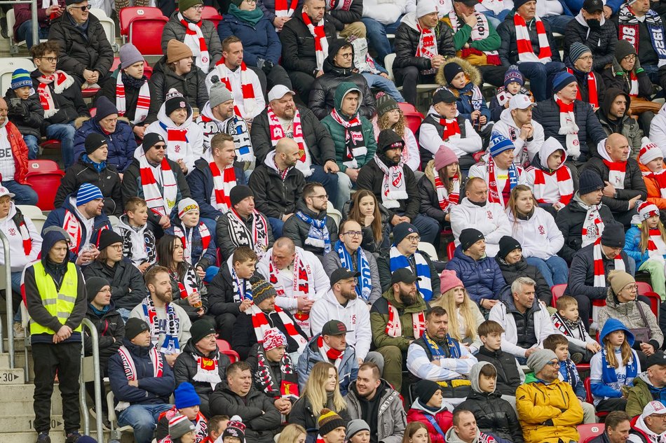 Kibice na meczu ŁKS Łódź - Lech Poznań