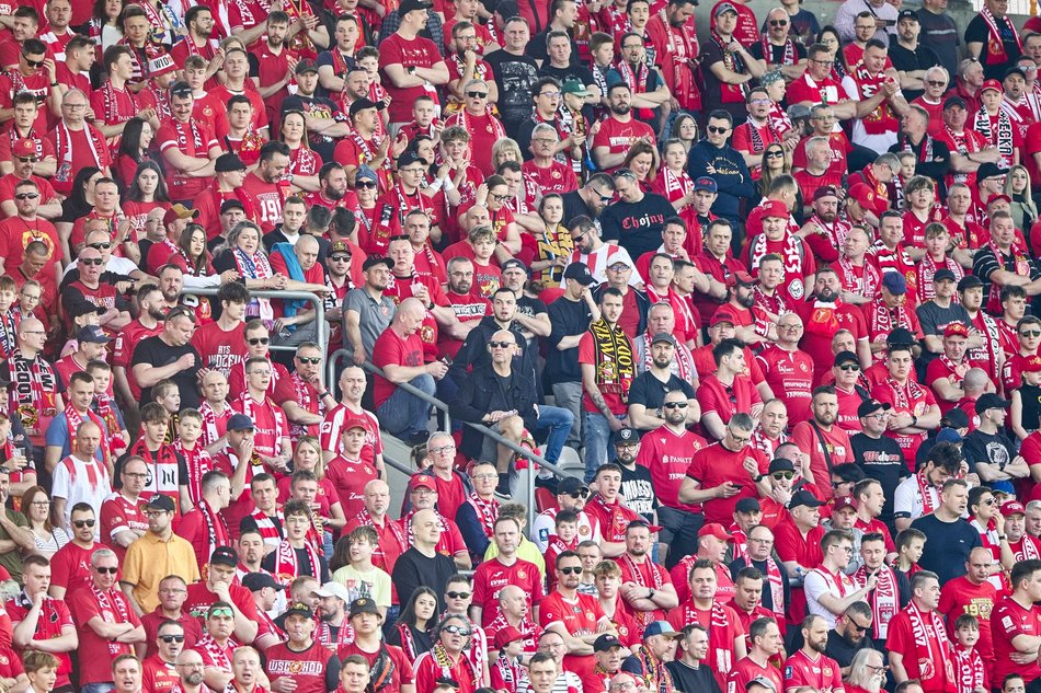 Kibice na meczu Widzewa Łódź