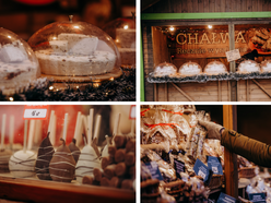 Łódź. Jarmark Bożonarodzeniowy na placu Wolności w Łodzi stoiska, kramy