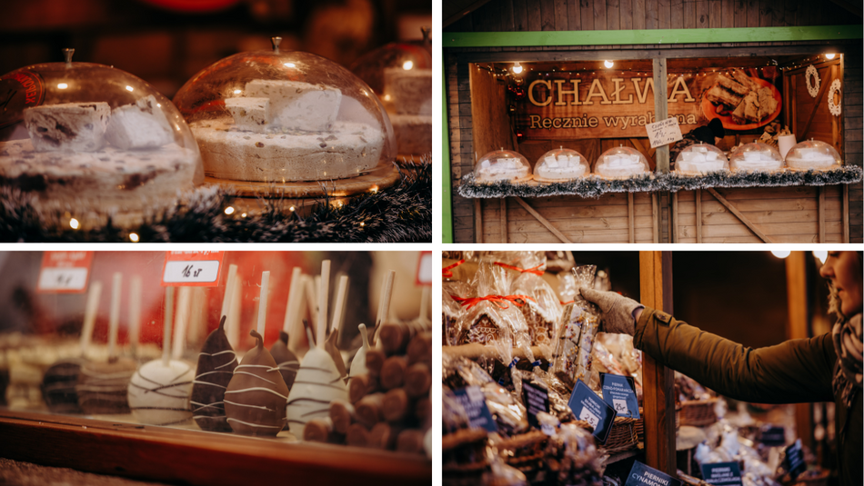 Łódź. Jarmark Bożonarodzeniowy na placu Wolności w Łodzi stoiska, kramy