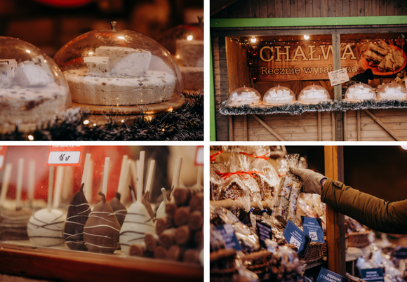 Łódź. Jarmark Bożonarodzeniowy na placu Wolności w Łodzi stoiska, kramy