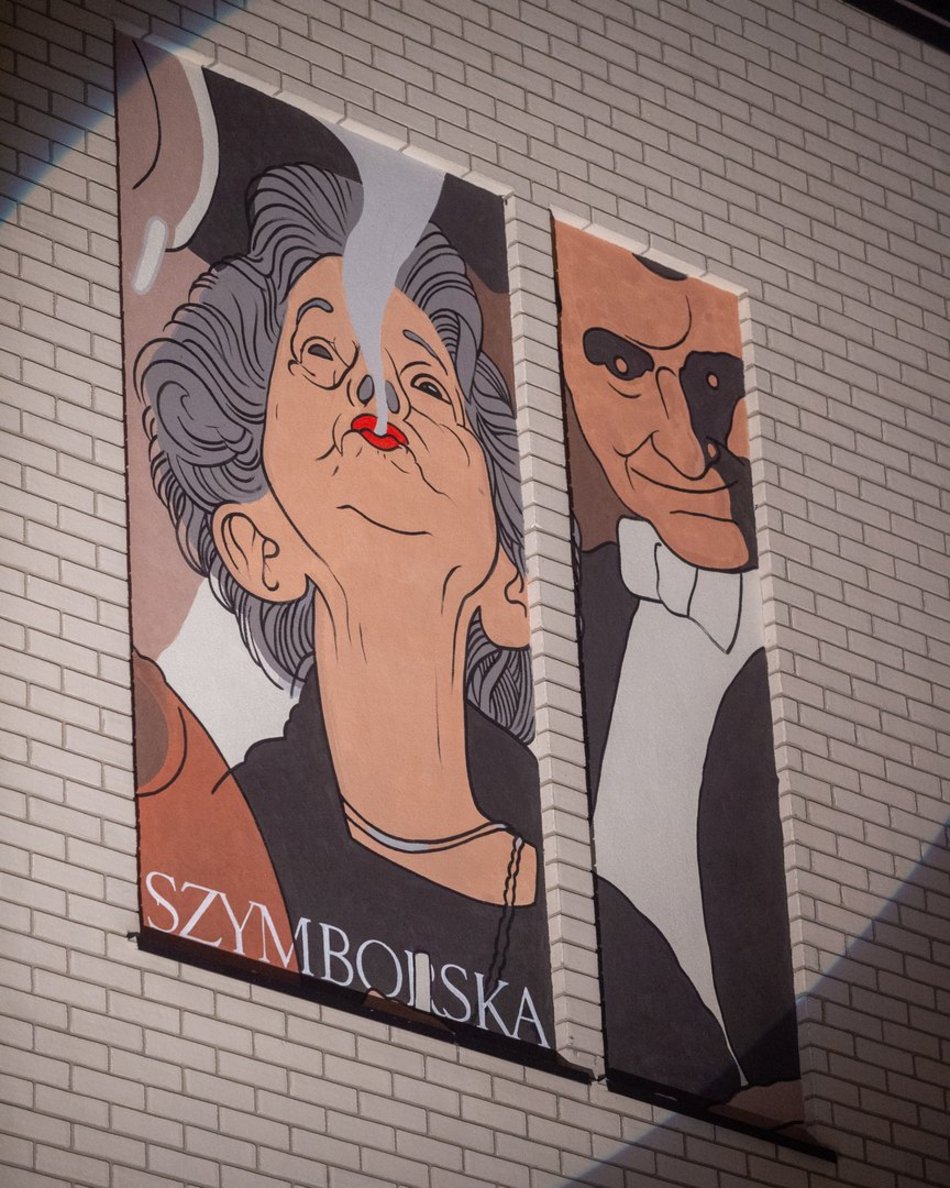 Mural Wisławy Szymborskiej w Monopolis