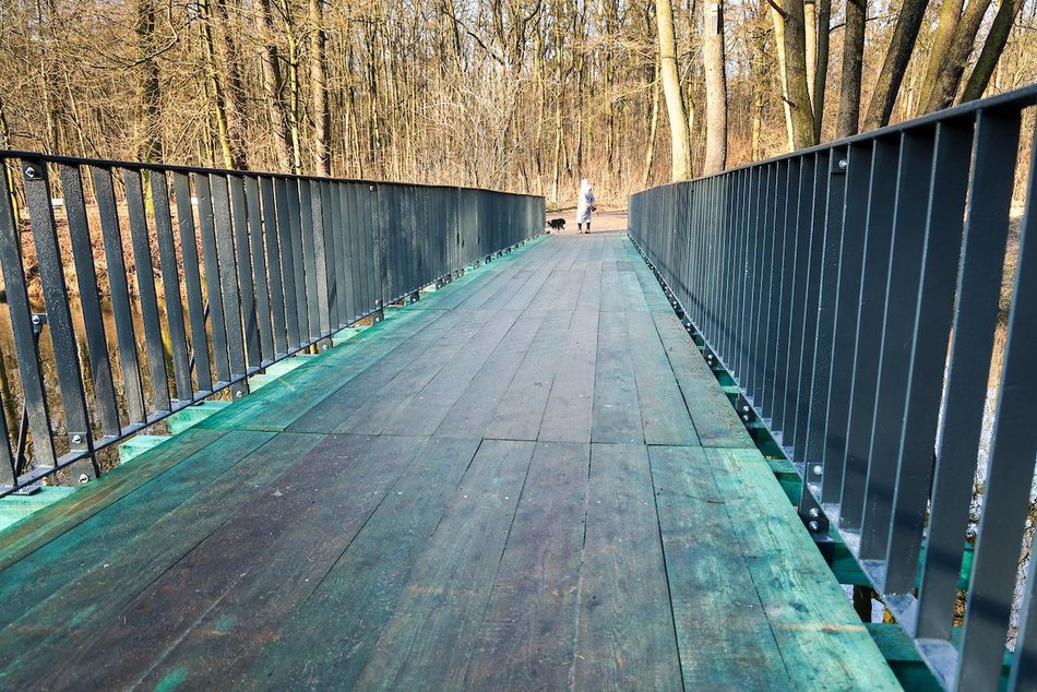 Łódź. Nowa kładka w parku Julianowskim