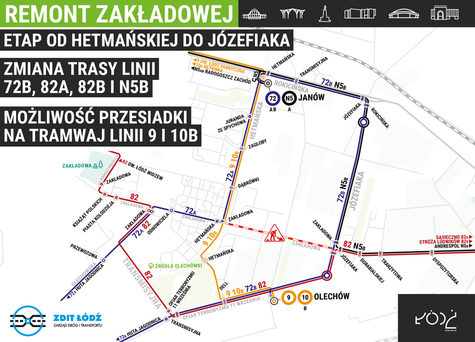 Łódź. Rusza remont Zakładowej w Łodzi. Zmiany w ruchu i MPK Łódź