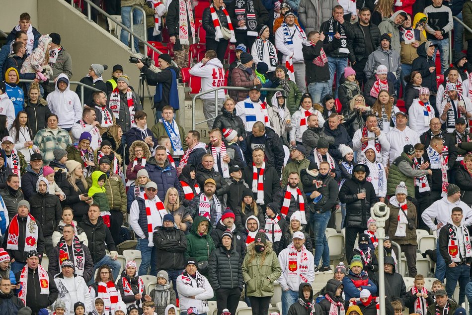 Kibice na meczu ŁKS Łódź - Lech Poznań