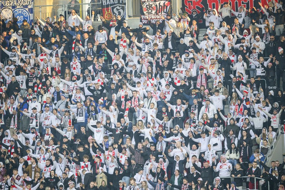 Kibice na meczu ŁKS Łódź - Ruch Chorzów