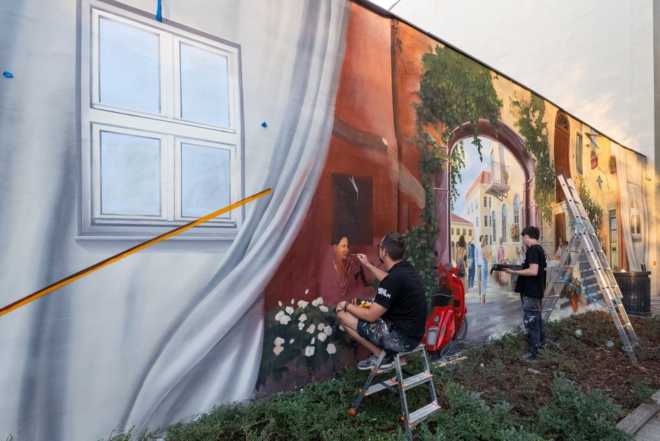Łódź. Niezwykły mural w Pasażu Róży w Łodzi. Iście włoski klimat!