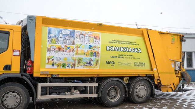 Komiksy na... śmieciarkach MPO Łódź! Autorami uczniowie szkół podstawowych w Łodzi [ZDJĘCIA]