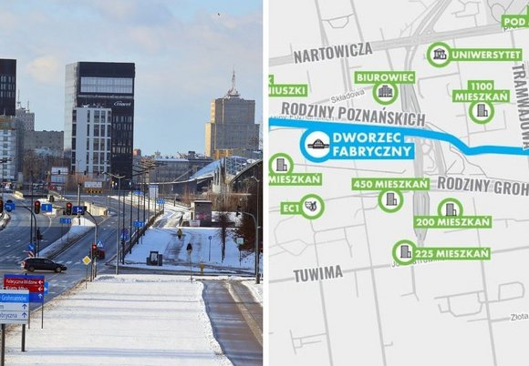 Łódź. Nowe Centrum Łodzi, mapa