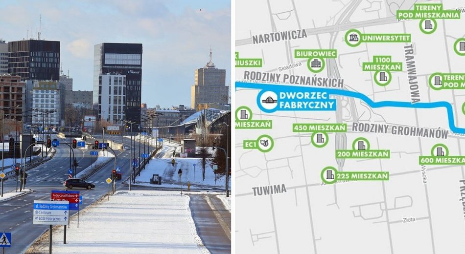 Łódź. Nowe Centrum Łodzi, mapa