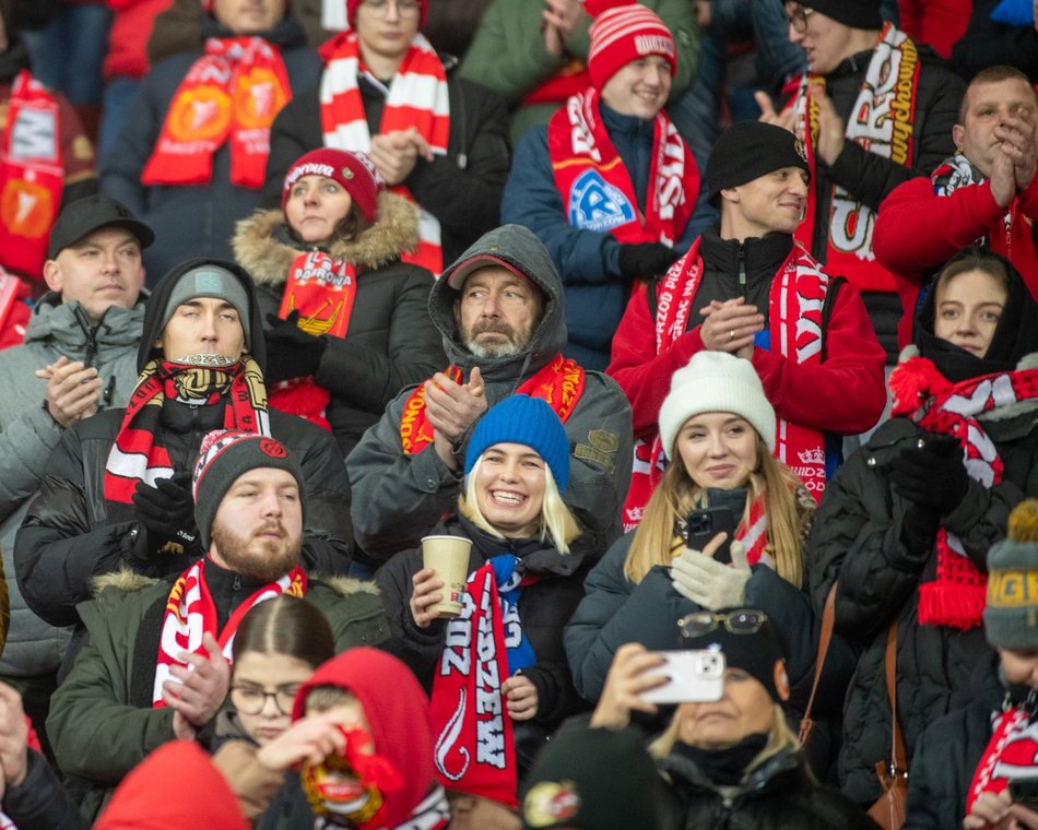 Kibice na meczu Widzew Łódź - Raków Częstochowa