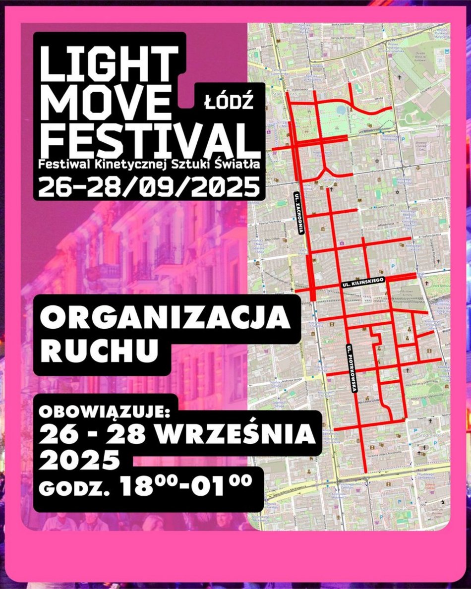 Zmiany w ruchu i atrakcje na Light Move Festival 2025 Łódź