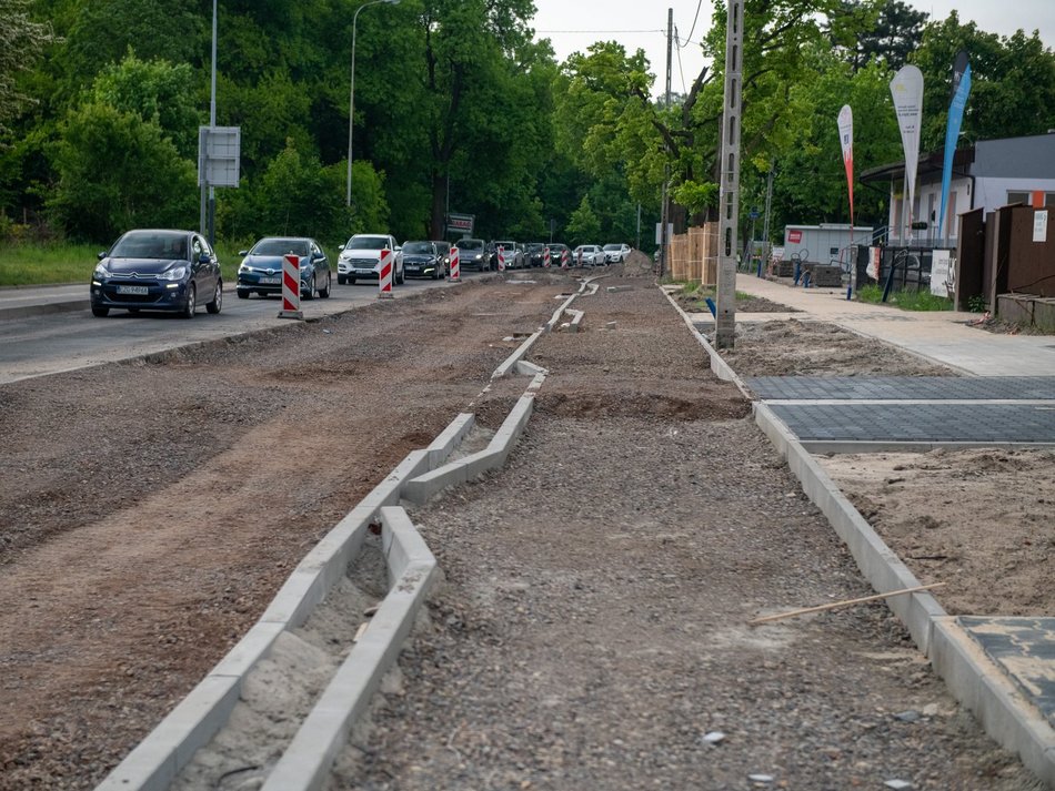 Ulica Krakowska w Łodzi w budowie
