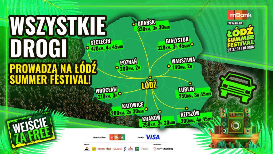 Łódź. Wszystkie drogi prowadzą na Łódź Summer Festival 2025. Jak dojechać z różnych zakątków Polski?