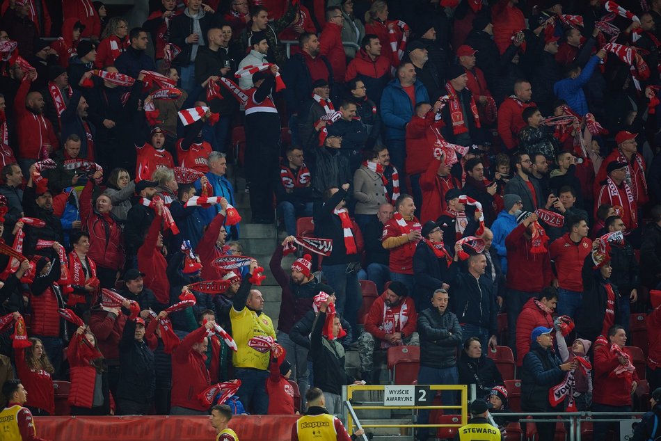 zdjęcia kibiców na trybunach