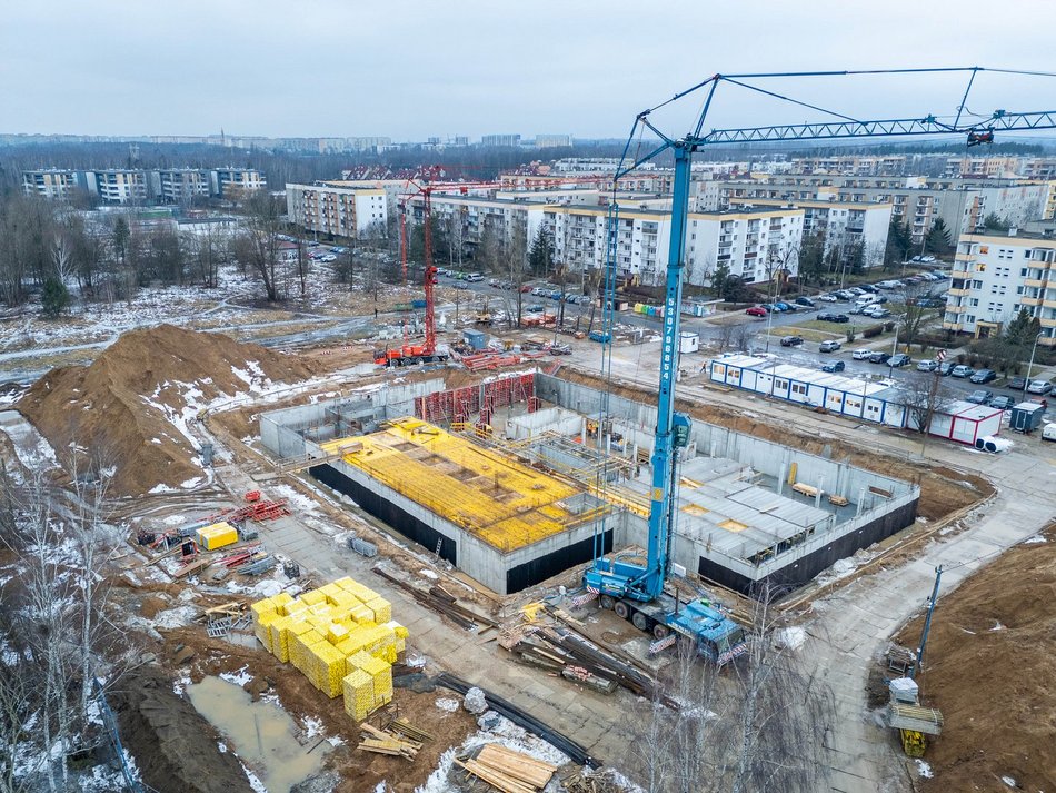 Łódź. Aquapark Widzew w Łodzi - plac budowy