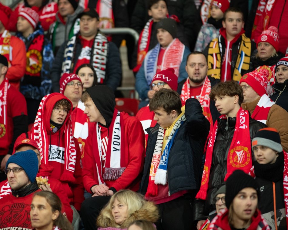 Kibice na meczu Widzew Łódź - Raków Częstochowa