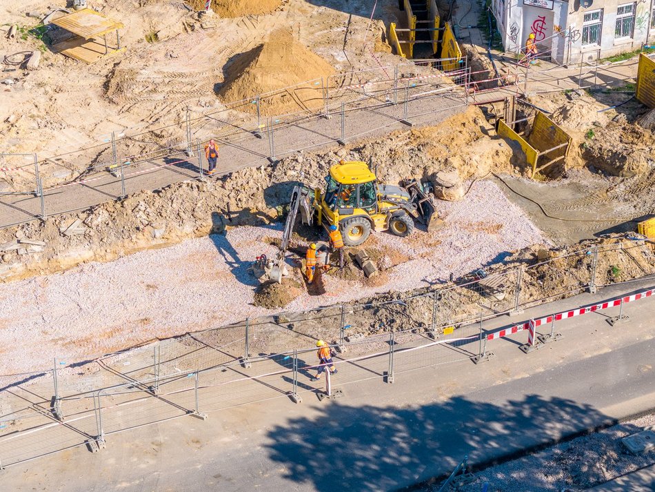 remontowana ulica Wojska Polskiego w Łodzi