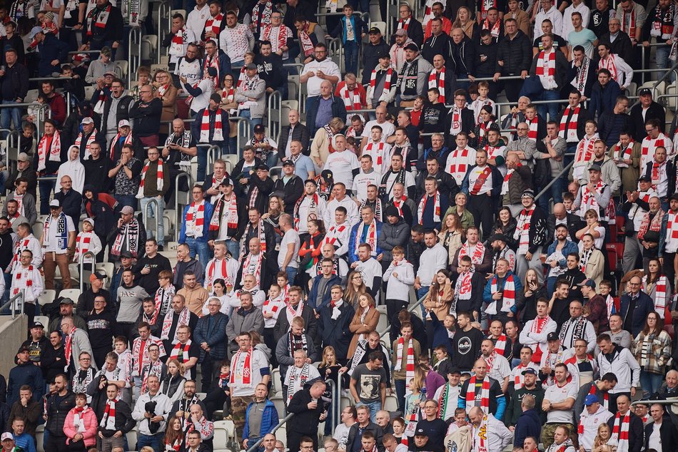Kibice na meczu ŁKS Łódź - Arka Gdynia