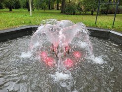 Łódź. Fontanna w parku Struga w Łodzi