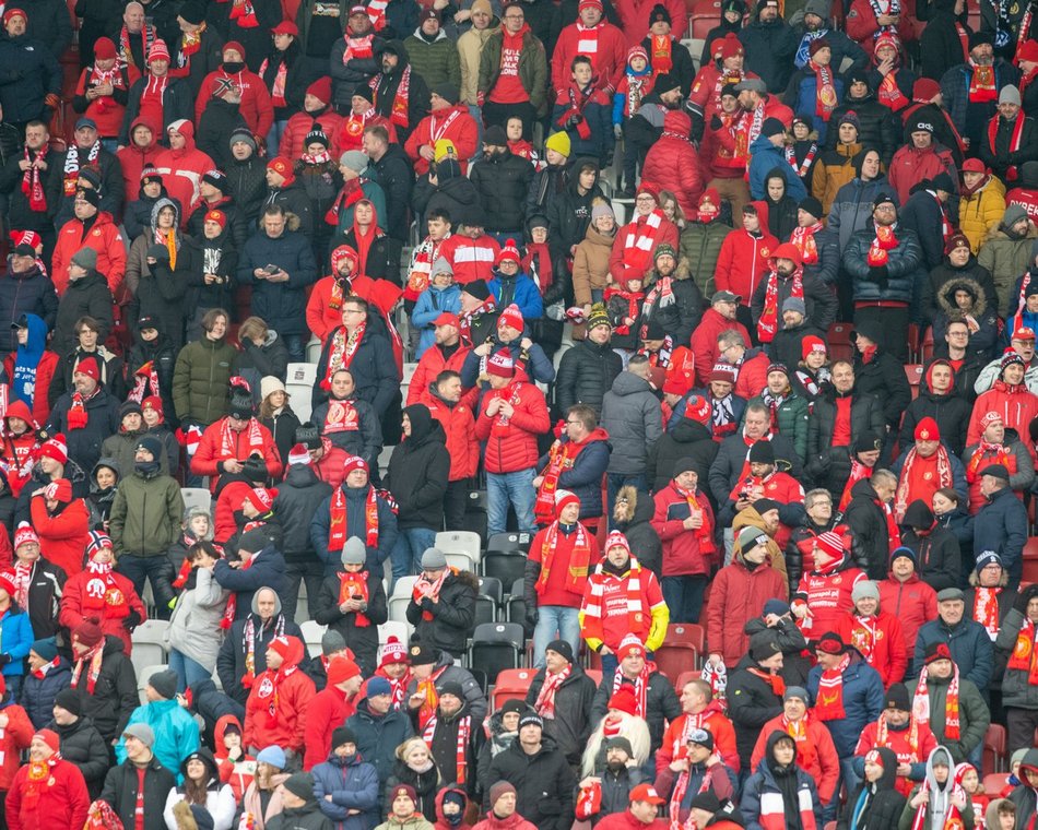 Kibice na meczu Widzew Łódź - Warta Poznań