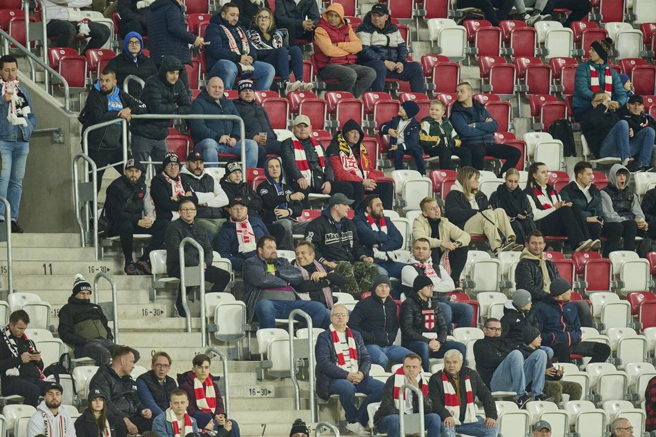 Kibice na meczu ŁKS Łódź - Raków Częstochowa