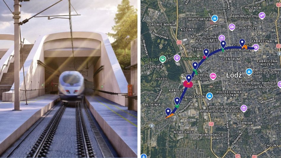 Kolej Dużych Prędkości w Łodzi. Nowa interaktywna mapa