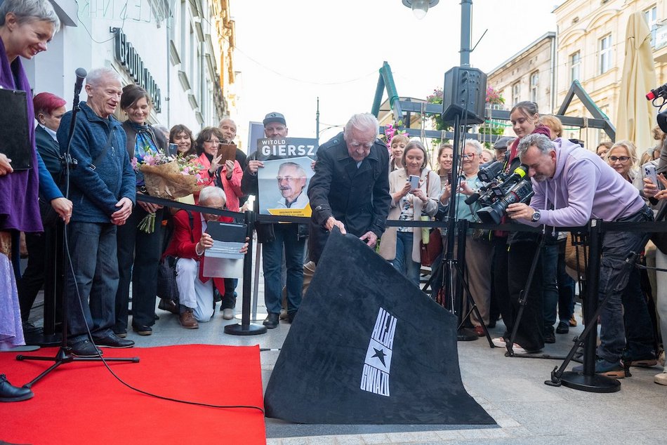 Łódź. Witold Giersz w Alei Gwiazd na Piotrkowskiej