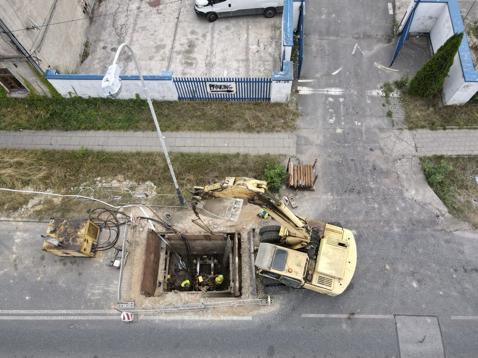 remont ulicy z lotu ptaka