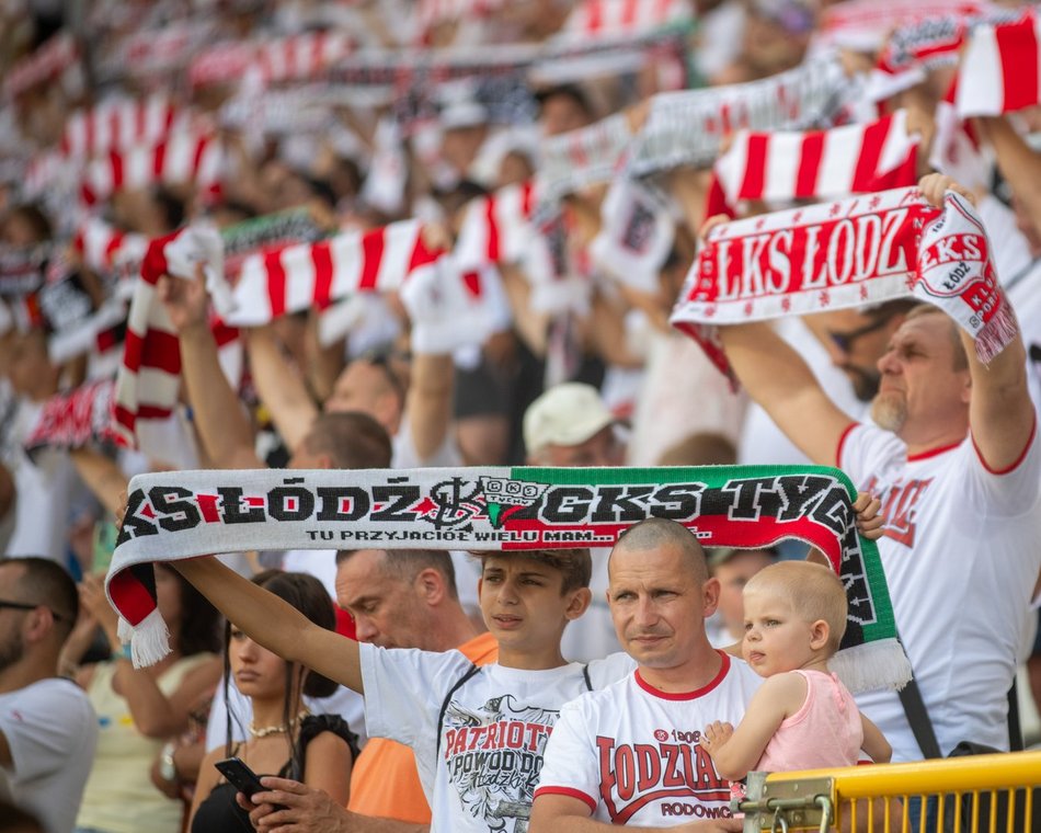 Kibice na meczu ŁKS Łódź - Pogoń Szczecin