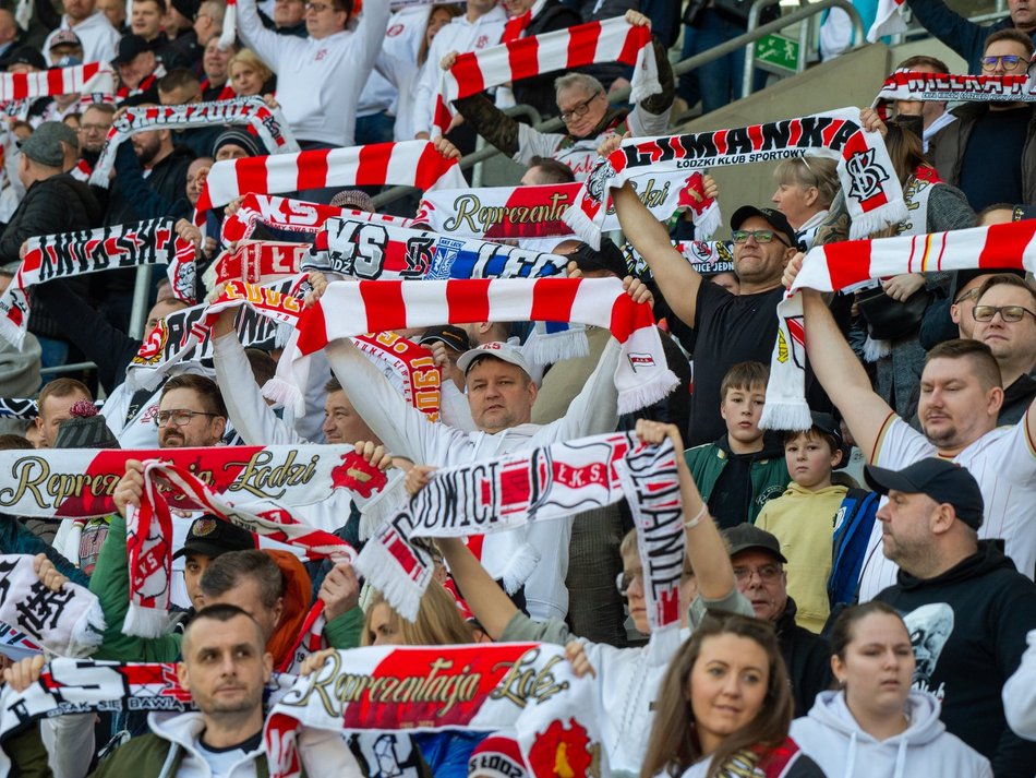 Kibice podczas meczu ŁKS Łódź - Puszcza Niepołomice