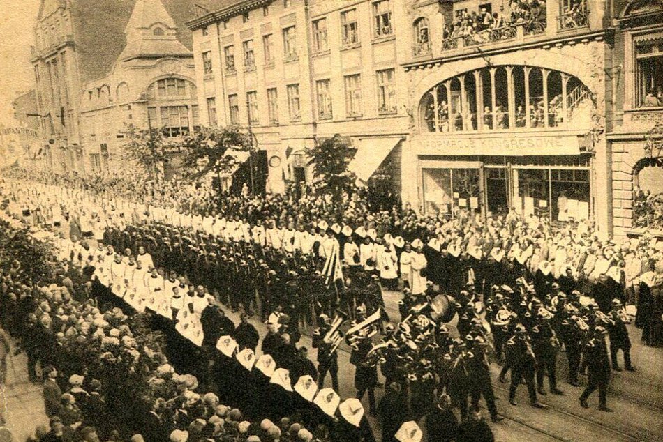 Łódź. Łódź. Boże Ciało w 1928 r.