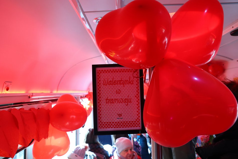 Walentynkowy tramwaj w Łodzi