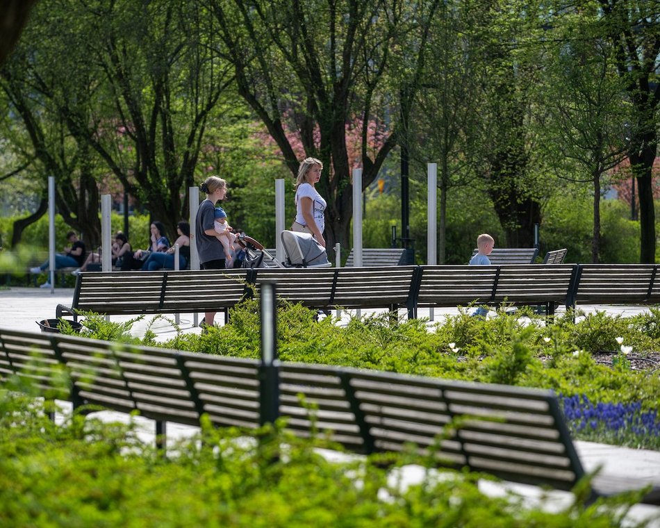 Łódź. Park Moniuszki w wiosennej odsłonie. Kolorowe kadry z centrum miasta