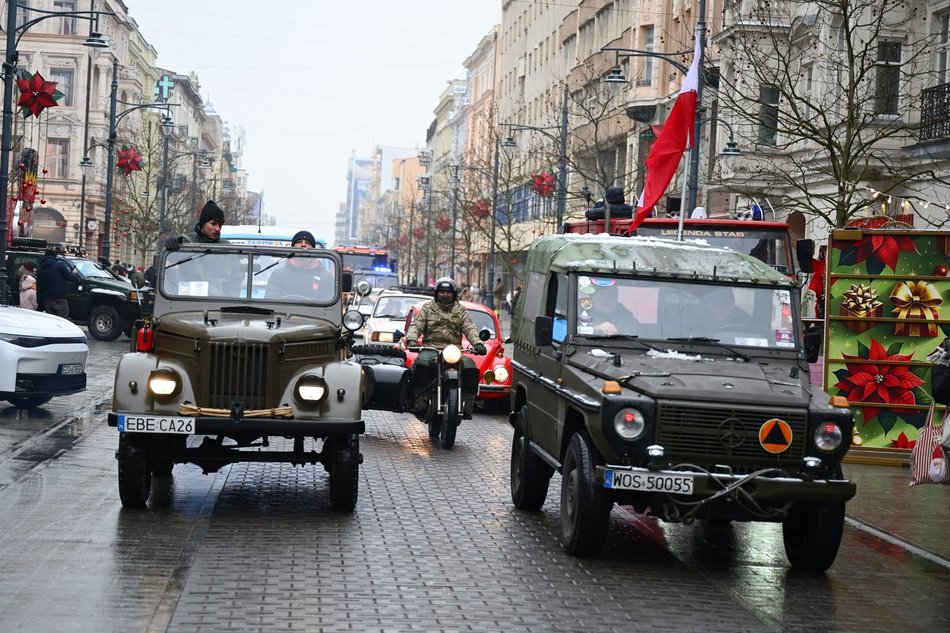 Łódź. WOŚP 2026 w Łodzi. Motoszarża po raz pierwszy opanowała Piotrkowską! [ZDJĘCIA]