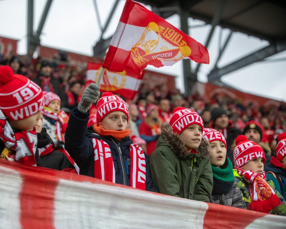 Kibice na meczu Widzew Łódź - Warta Poznań