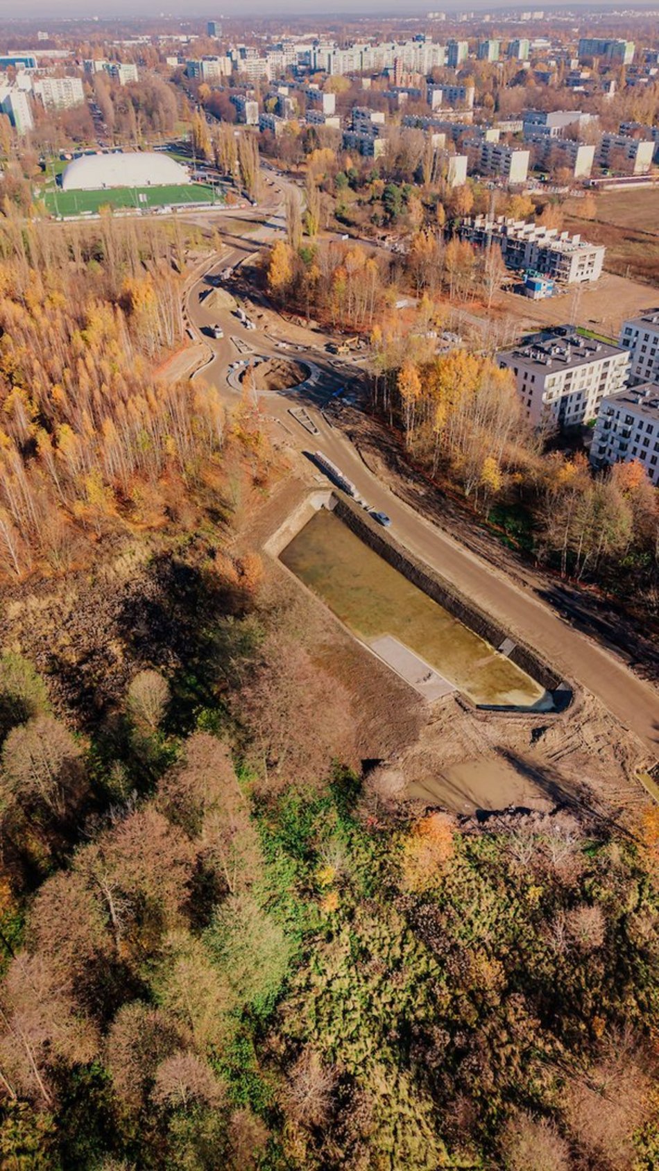 Łódź. Remont Kaczeńcowej. Zobacz nowe rondo i drogę z lotu ptaka!