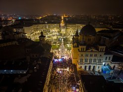 Choinka na placu Wolności w Łodzi