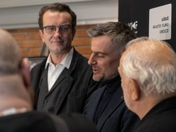 Łódź. Tomasz Kot i Antoni Pawlicki w kinie EC1 Łodź. Gościli na premierowym pokazie filmu „Pojedynek”