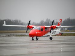 Mikołaj przyleciał helikopterem na lotnisko w Łodzi