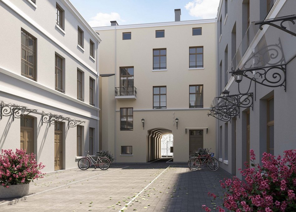 wizualizaja podwórka kamienicy