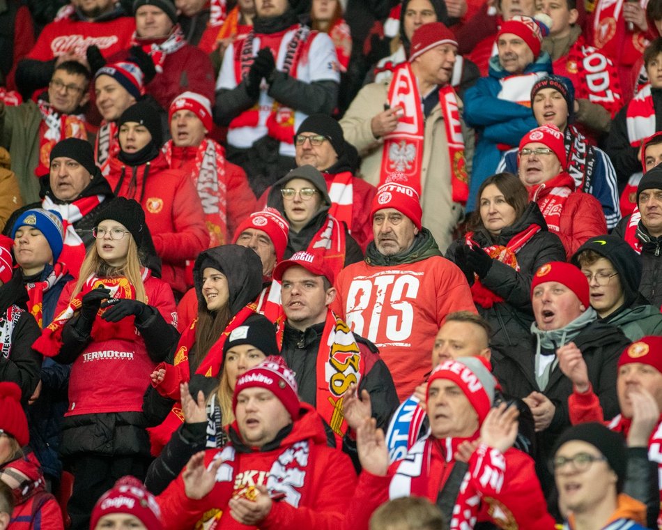 Kibice na meczu Widzew Łódź - Raków Częstochowa